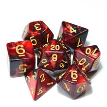 Load image into Gallery viewer, Polyhedral DnD Mixed Color Dice 7pcs/Set for RPG Dungeons and Dragons Board Games D4,D6,D8,D10,D%,D12,D20