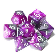 Load image into Gallery viewer, Polyhedral DnD Mixed Color Dice 7pcs/Set for RPG Dungeons and Dragons Board Games D4,D6,D8,D10,D%,D12,D20