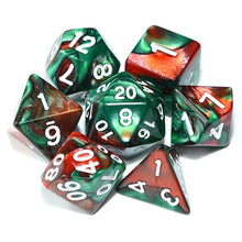 Load image into Gallery viewer, Polyhedral DnD Mixed Color Dice 7pcs/Set for RPG Dungeons and Dragons Board Games D4,D6,D8,D10,D%,D12,D20