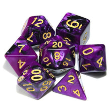 Load image into Gallery viewer, Polyhedral DnD Mixed Color Dice 7pcs/Set for RPG Dungeons and Dragons Board Games D4,D6,D8,D10,D%,D12,D20