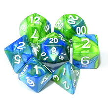 Load image into Gallery viewer, Polyhedral DnD Mixed Color Dice 7pcs/Set for RPG Dungeons and Dragons Board Games D4,D6,D8,D10,D%,D12,D20