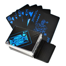 Load image into Gallery viewer, Golden Playing Cards Set Waterproof Plastic Black Color Poker Card Classic Magic Tricks Tool Poker Games Gift Poker