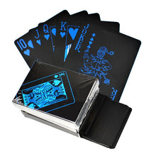 Load image into Gallery viewer, Golden Playing Cards Set Waterproof Plastic Black Color Poker Card Classic Magic Tricks Tool Poker Games Gift Poker