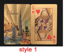 Load image into Gallery viewer, Golden Playing Cards Set Waterproof Plastic Black Color Poker Card Classic Magic Tricks Tool Poker Games Gift Poker