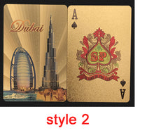 Load image into Gallery viewer, Golden Playing Cards Set Waterproof Plastic Black Color Poker Card Classic Magic Tricks Tool Poker Games Gift Poker