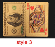 Load image into Gallery viewer, Golden Playing Cards Set Waterproof Plastic Black Color Poker Card Classic Magic Tricks Tool Poker Games Gift Poker