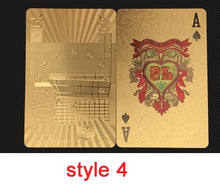 Load image into Gallery viewer, Golden Playing Cards Set Waterproof Plastic Black Color Poker Card Classic Magic Tricks Tool Poker Games Gift Poker