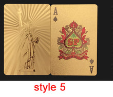 Load image into Gallery viewer, Golden Playing Cards Set Waterproof Plastic Black Color Poker Card Classic Magic Tricks Tool Poker Games Gift Poker