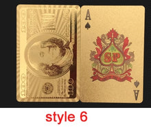 Load image into Gallery viewer, Golden Playing Cards Set Waterproof Plastic Black Color Poker Card Classic Magic Tricks Tool Poker Games Gift Poker