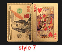 Load image into Gallery viewer, Golden Playing Cards Set Waterproof Plastic Black Color Poker Card Classic Magic Tricks Tool Poker Games Gift Poker