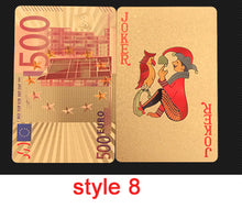 Load image into Gallery viewer, Golden Playing Cards Set Waterproof Plastic Black Color Poker Card Classic Magic Tricks Tool Poker Games Gift Poker